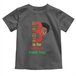 Black History Month Boy Toddler T Shirt B Is For Brilliant HBCU Education TS02 Dark Heather Print Your Wear