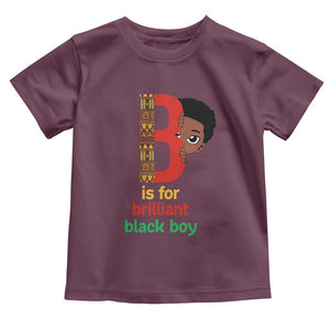 Black History Month Boy Toddler T Shirt B Is For Brilliant HBCU Education TS02 Maroon Print Your Wear