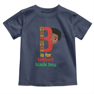 Black History Month Boy Toddler T Shirt B Is For Brilliant HBCU Education TS02 Navy Print Your Wear
