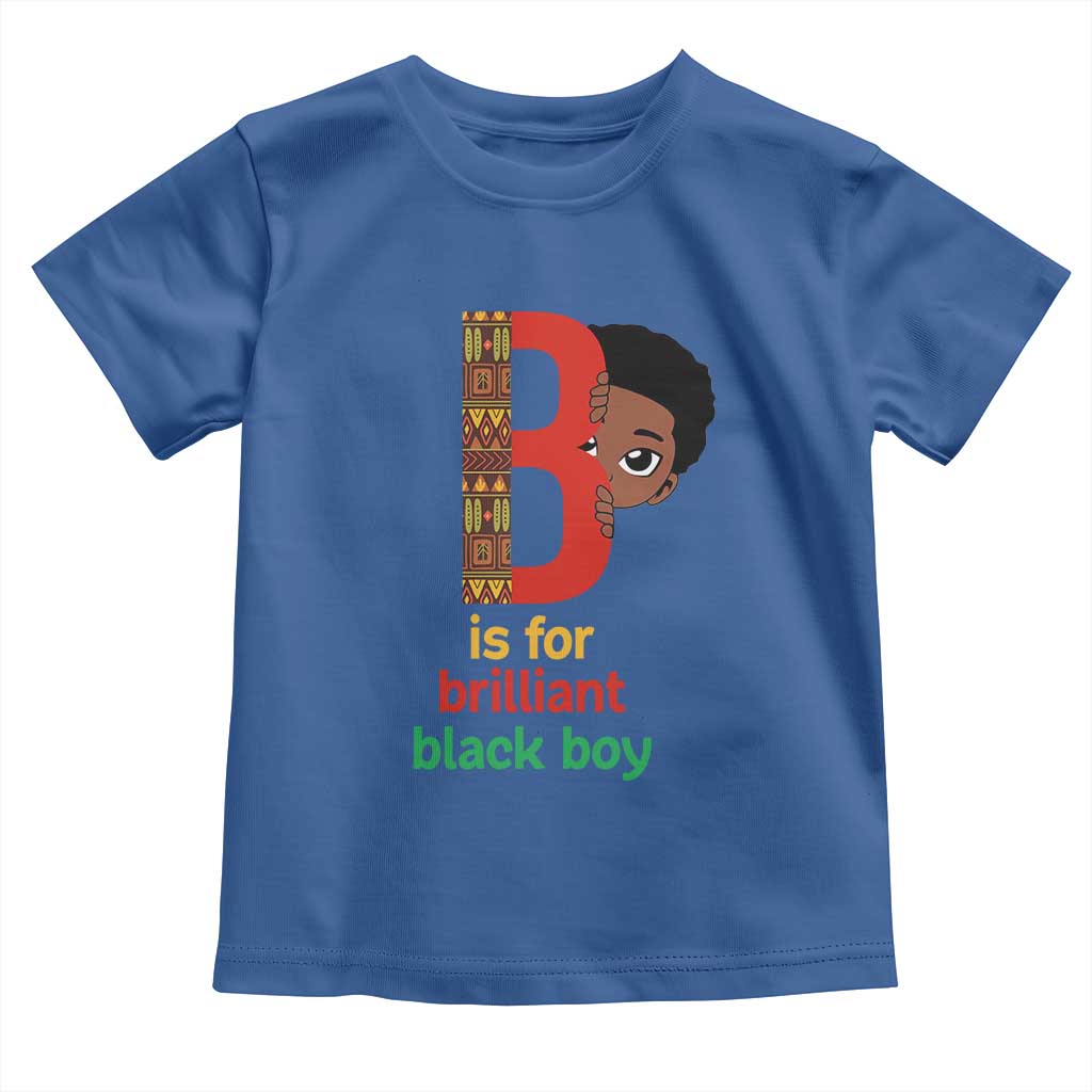Black History Month Boy Toddler T Shirt B Is For Brilliant HBCU Education TS02 Royal Blue Print Your Wear
