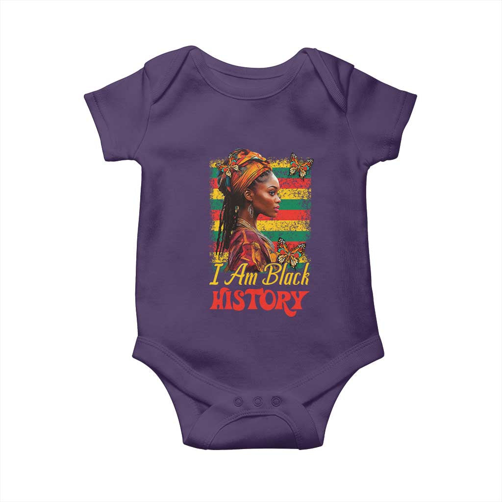 I Am Black History Baby Onesie African American Pride Woman TS02 Purple Print Your Wear