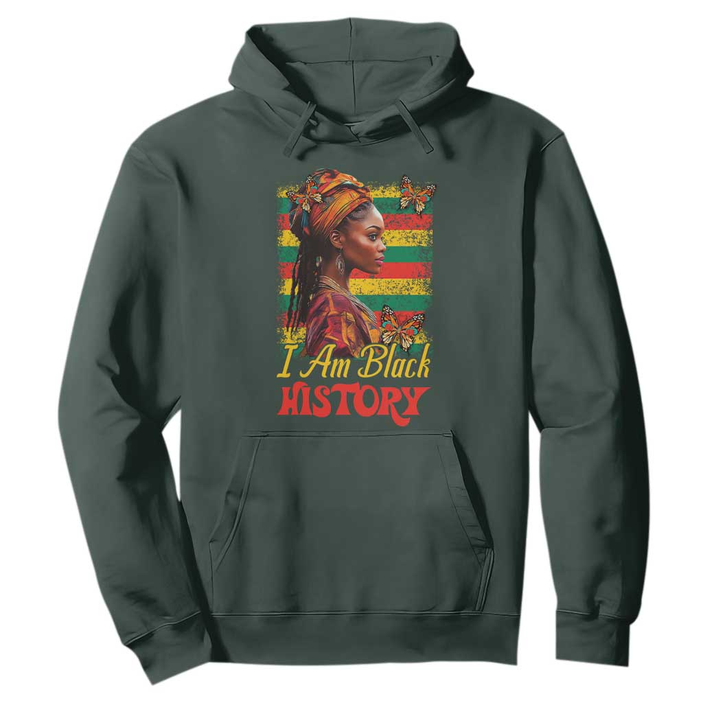 I Am Black History Hoodie African American Pride Woman TS02 Dark Forest Green Print Your Wear