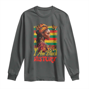 I Am Black History Long Sleeve Shirt African American Pride Woman TS02 Dark Heather Print Your Wear