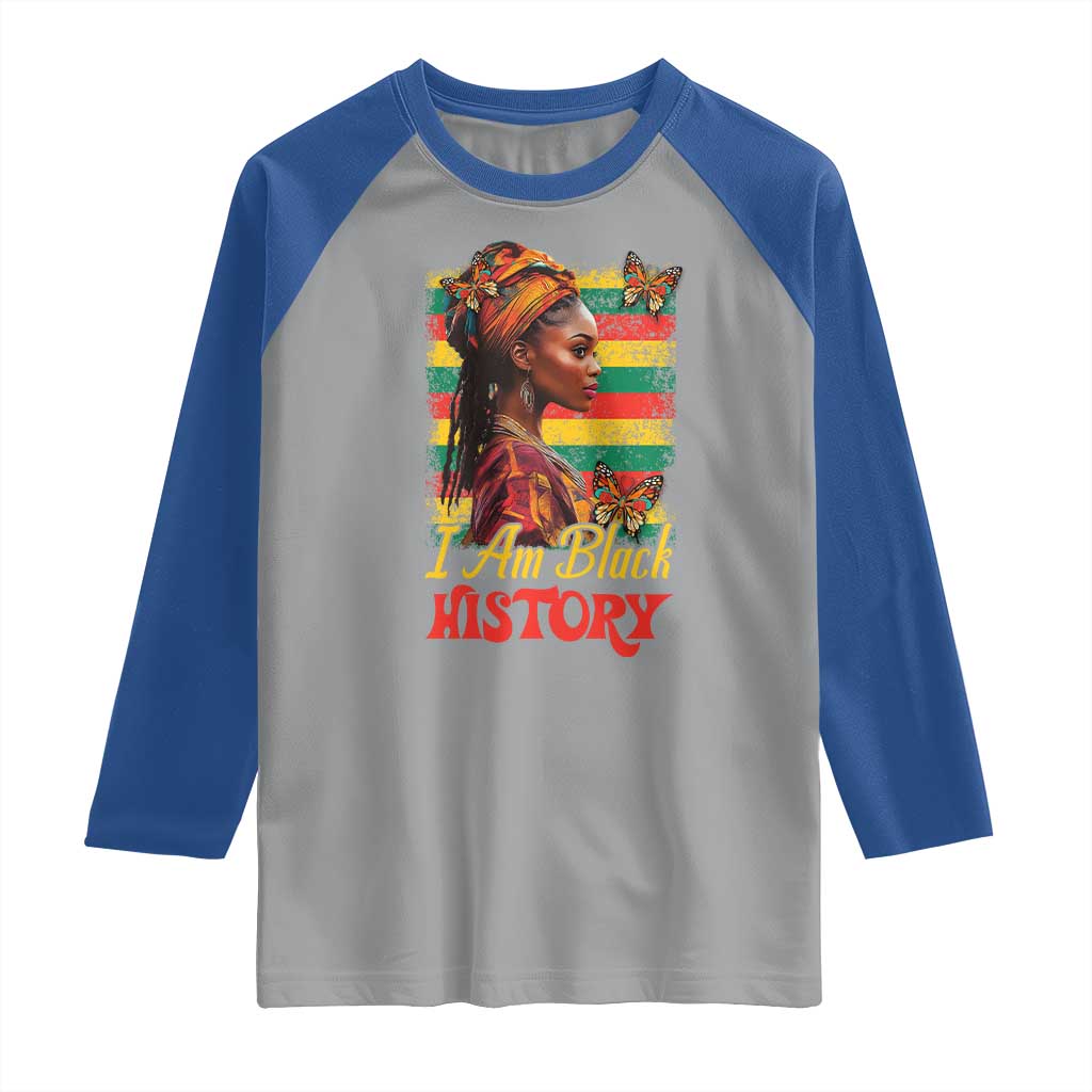 I Am Black History Raglan Shirt African American Pride Woman TS02 Sport Gray Royal Print Your Wear