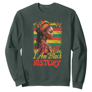 I Am Black History Sweatshirt African American Pride Woman TS02 Dark Forest Green Print Your Wear