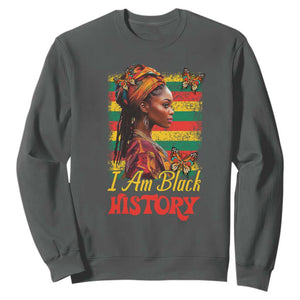 I Am Black History Sweatshirt African American Pride Woman TS02 Dark Heather Print Your Wear