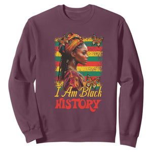 I Am Black History Sweatshirt African American Pride Woman TS02 Maroon Print Your Wear