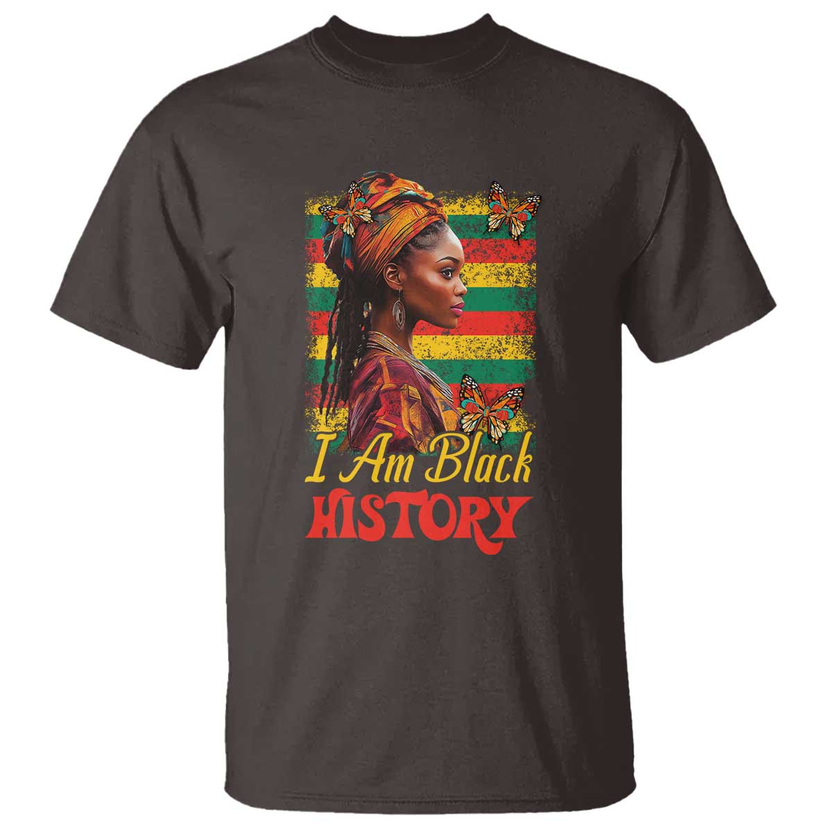 I Am Black History T Shirt African American Pride Woman TS02 Dark Chocolate Print Your Wear