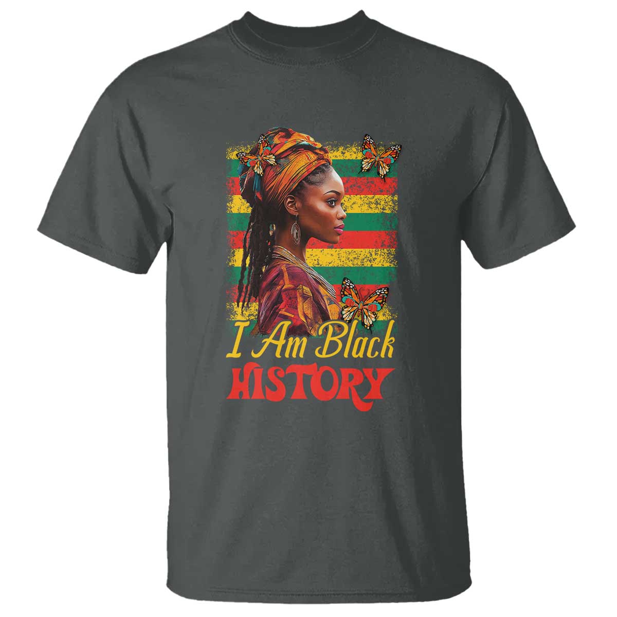 I Am Black History T Shirt African American Pride Woman TS02 Dark Heather Print Your Wear