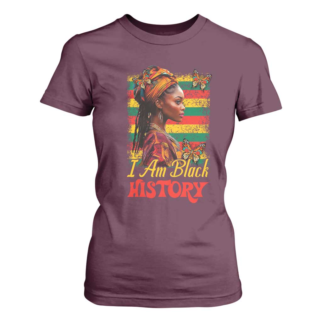 I Am Black History T Shirt For Women African American Pride Woman TS02 Maroon Print Your Wear
