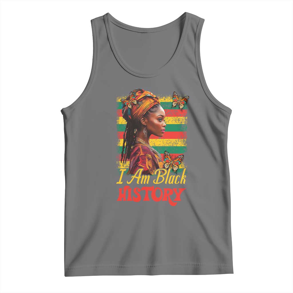 I Am Black History Tank Top African American Pride Woman TS02 Black Heather Print Your Wear