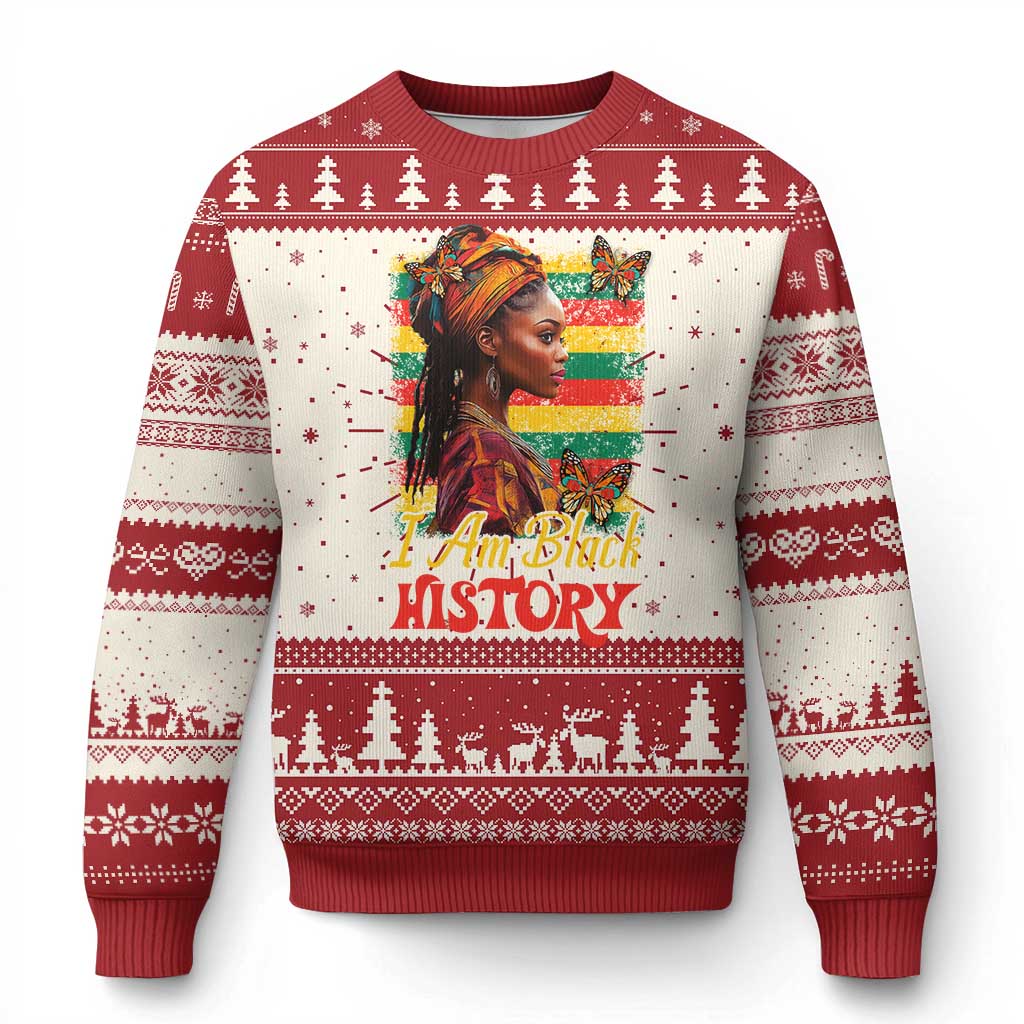 I Am Black History Knit Sweatshirt African American Pride Woman TS02 Red Print Your Wear
