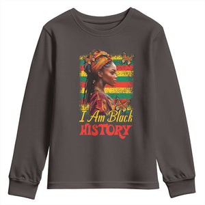 I Am Black History Youth Sweatshirt African American Pride Woman TS02 Dark Chocolate Print Your Wear