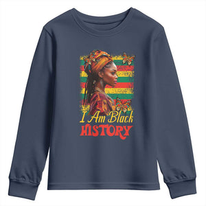 I Am Black History Youth Sweatshirt African American Pride Woman TS02 Navy Print Your Wear