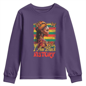 I Am Black History Youth Sweatshirt African American Pride Woman TS02 Purple Print Your Wear