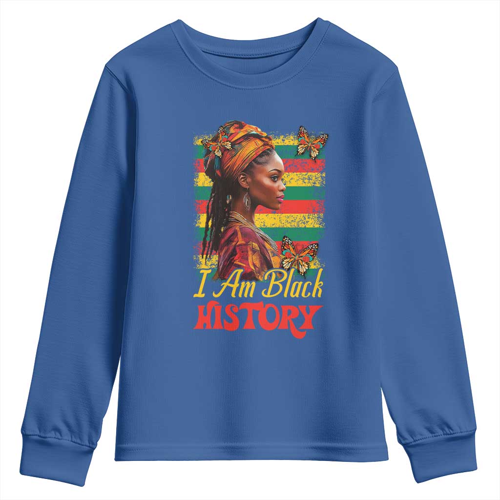 I Am Black History Youth Sweatshirt African American Pride Woman TS02 Royal Blue Print Your Wear