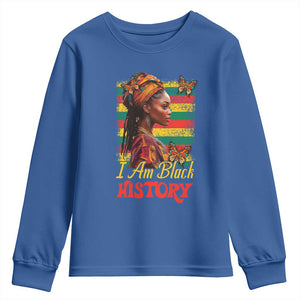 I Am Black History Youth Sweatshirt African American Pride Woman TS02 Royal Blue Print Your Wear