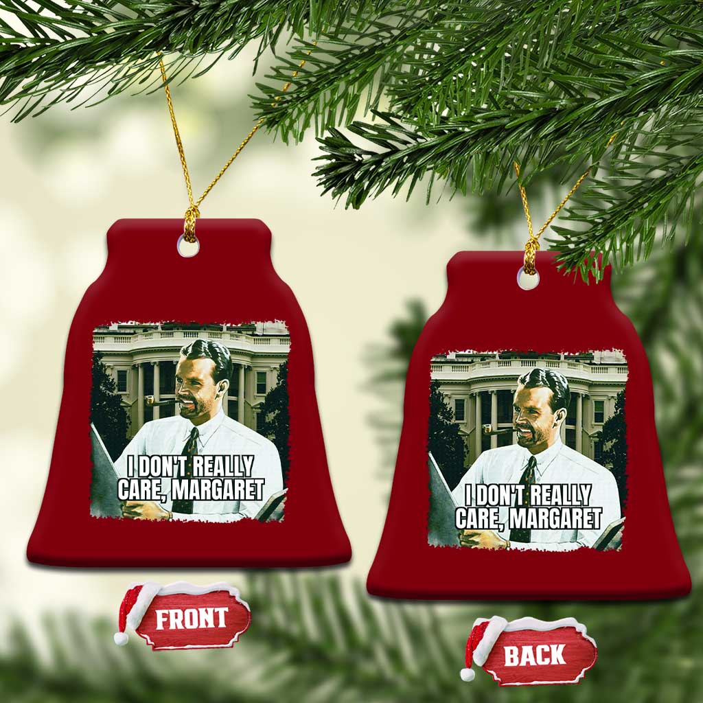 Funny JD Vance Interview Meme Ceramic Ornament I Don't Really Care Margaret TS02 Print Your Wear