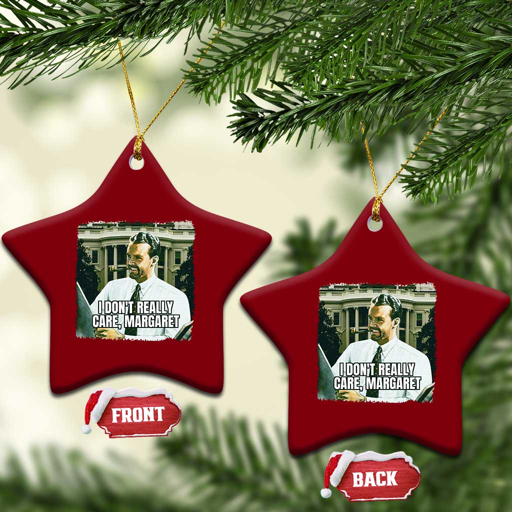 Funny JD Vance Interview Meme Ceramic Ornament I Don't Really Care Margaret TS02 Print Your Wear