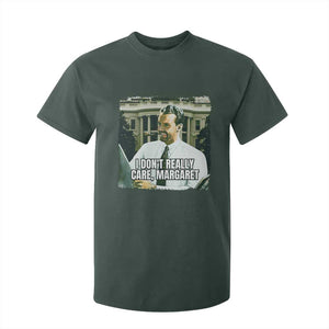 Funny JD Vance Interview Meme T Shirt For Kid I Don't Really Care Margaret TS02 Dark Forest Green Print Your Wear