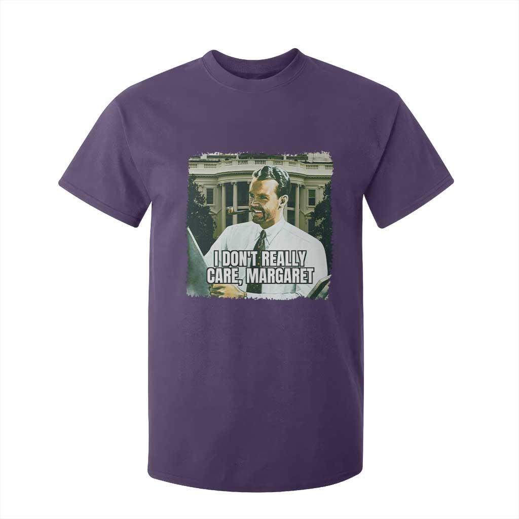 Funny JD Vance Interview Meme T Shirt For Kid I Don't Really Care Margaret TS02 Purple Print Your Wear