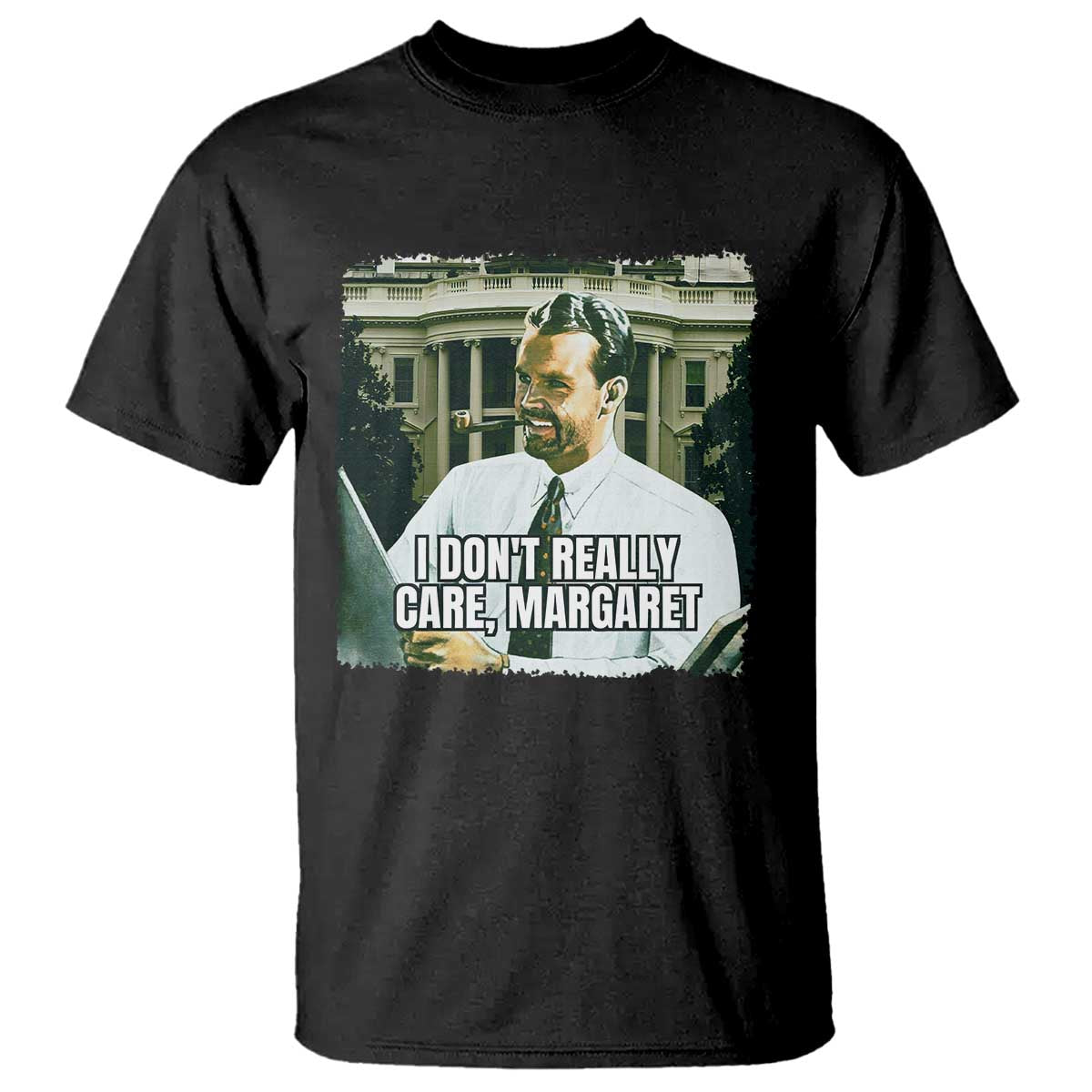 Funny JD Vance Interview Meme T Shirt I Don't Really Care Margaret TS02 Black Print Your Wear