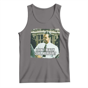 Funny JD Vance Interview Meme Tank Top I Don't Really Care Margaret TS02 Deep Heather Print Your Wear