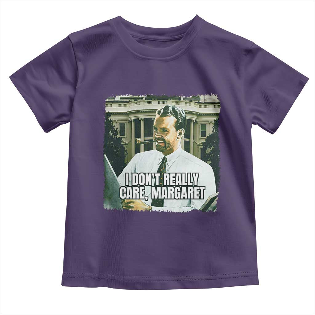 Funny JD Vance Interview Meme Toddler T Shirt I Don't Really Care Margaret TS02 Purple Print Your Wear