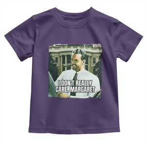 Funny JD Vance Interview Meme Toddler T Shirt I Don't Really Care Margaret TS02 Purple Print Your Wear