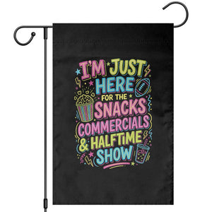 I'm Just Here for The Snacks Commercials Halftime Show Garden Flag Funny Game Day Neon Style TS02 Black Print Your Wear