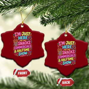 I'm Just Here for The Snacks Commercials Halftime Show Ceramic Ornament Funny Game Day Neon Style TS02 Print Your Wear