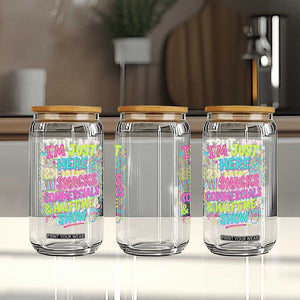 I'm Just Here for The Snacks Commercials Halftime Show Glass Can Funny Game Day Neon Style TS02 Print Your Wear