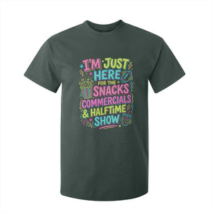 I'm Just Here for The Snacks Commercials Halftime Show T Shirt For Kid Funny Game Day Neon Style TS02 Dark Forest Green Print Your Wear
