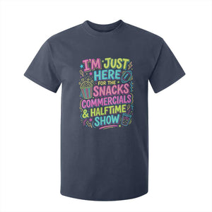I'm Just Here for The Snacks Commercials Halftime Show T Shirt For Kid Funny Game Day Neon Style TS02 Navy Print Your Wear