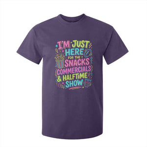 I'm Just Here for The Snacks Commercials Halftime Show T Shirt For Kid Funny Game Day Neon Style TS02 Purple Print Your Wear