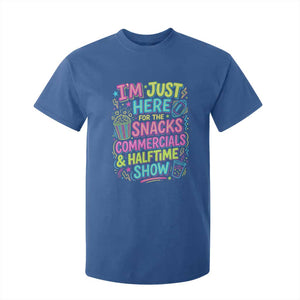 I'm Just Here for The Snacks Commercials Halftime Show T Shirt For Kid Funny Game Day Neon Style TS02 Royal Blue Print Your Wear