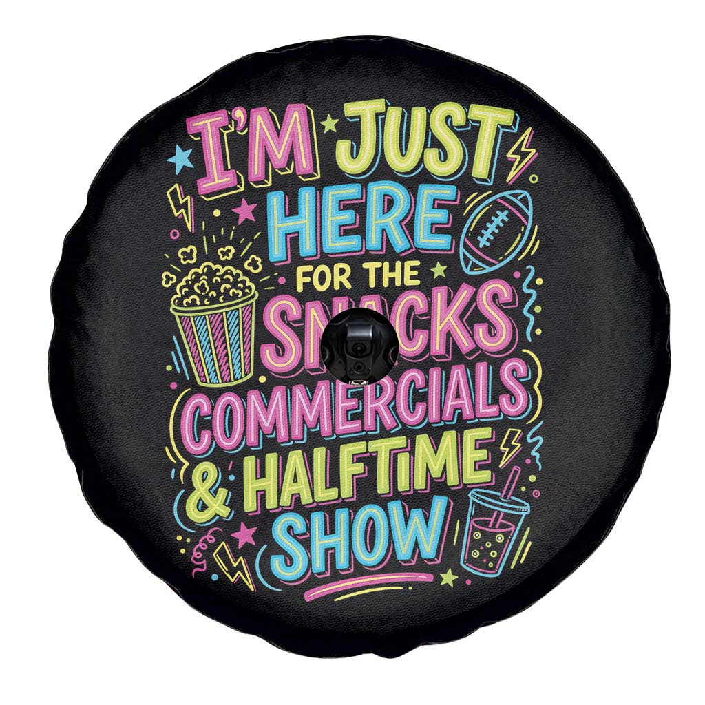 I'm Just Here for The Snacks Commercials Halftime Show Spare Tire Cover Funny Game Day Neon Style TS02 Print Your Wear