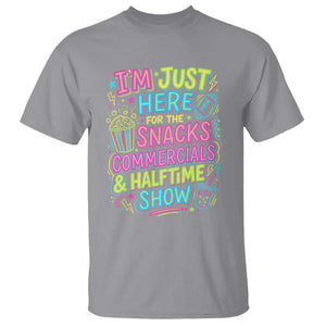 I'm Just Here for The Snacks Commercials Halftime Show T Shirt Funny Game Day Neon Style TS02 Sport Gray Print Your Wear