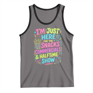 I'm Just Here for The Snacks Commercials Halftime Show Tank Top Funny Game Day Neon Style TS02 Deep Heather Black Print Your Wear