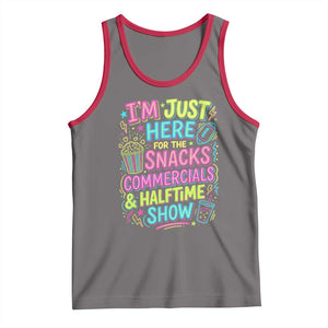 I'm Just Here for The Snacks Commercials Halftime Show Tank Top Funny Game Day Neon Style TS02 Deep Heather Red Print Your Wear