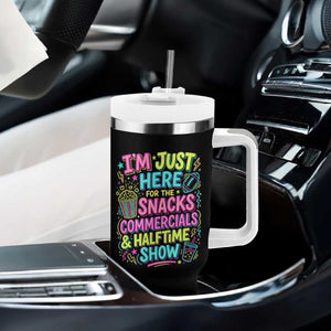 I'm Just Here for The Snacks Commercials Halftime Show Tumbler With Handle Funny Game Day Neon Style TS02 Print Your Wear