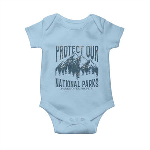 Protect Our National Parks Baby Onesie Retro Mountain Nature Graphic TS02 Light Blue Print Your Wear