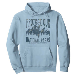 Protect Our National Parks Hoodie Retro Mountain Nature Graphic TS02 Light Blue Print Your Wear