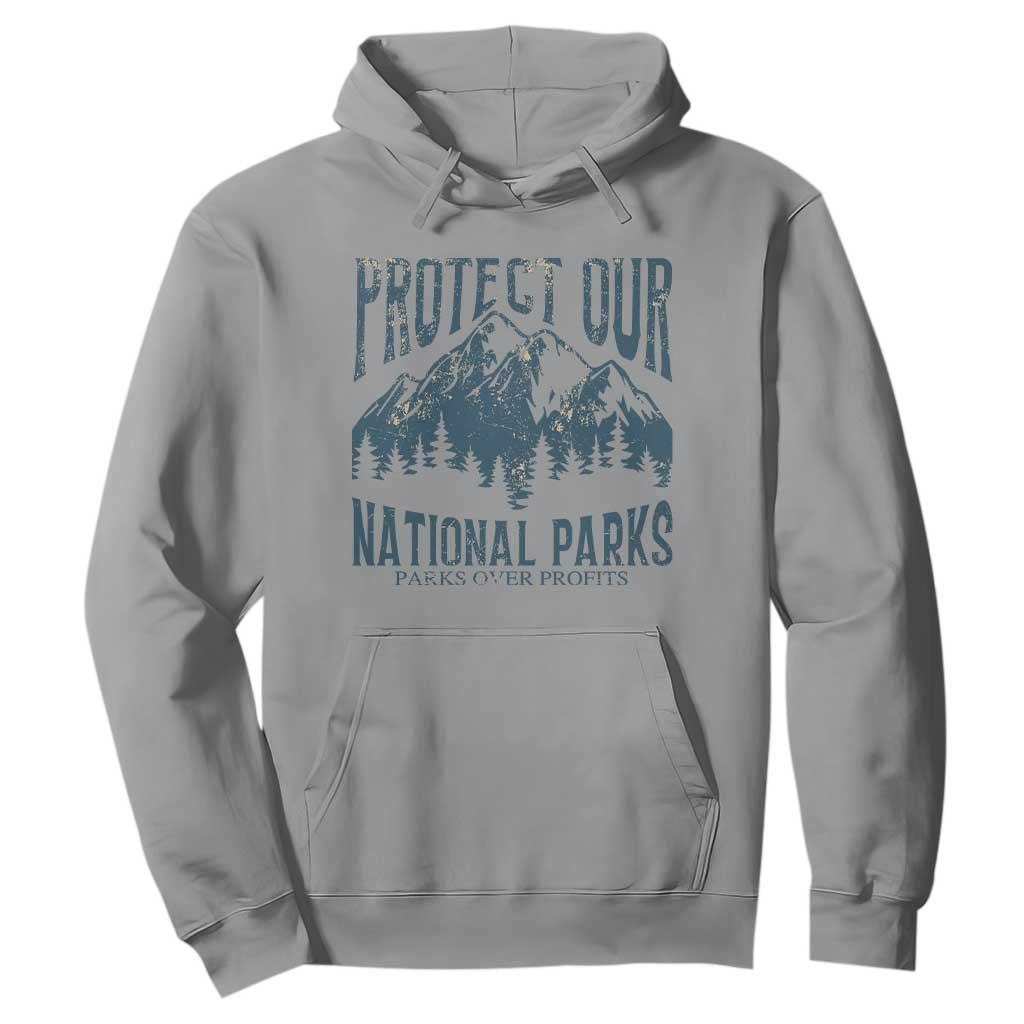 Protect Our National Parks Hoodie Retro Mountain Nature Graphic TS02 Sport Gray Print Your Wear