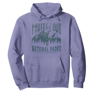 Protect Our National Parks Hoodie Retro Mountain Nature Graphic TS02 Violet Print Your Wear