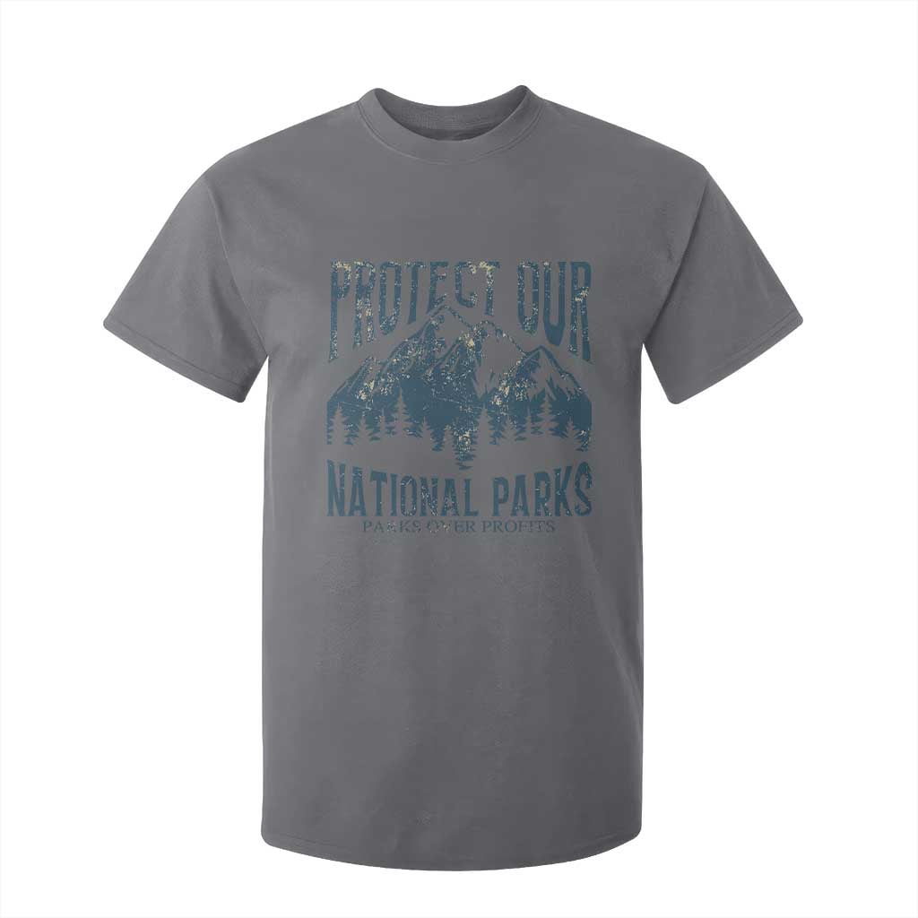 Protect Our National Parks T Shirt For Kid Retro Mountain Nature Graphic TS02 Charcoal Print Your Wear