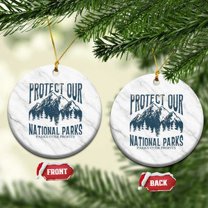 Protect Our National Parks Ceramic Ornament Retro Mountain Nature Graphic TS02 1pc White Marble Print Your Wear