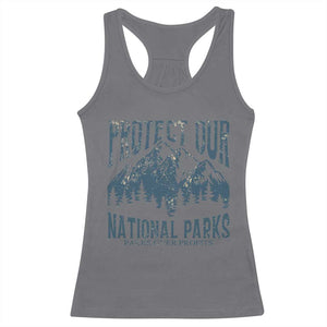 Protect Our National Parks Racerback Tank Top Retro Mountain Nature Graphic TS02 Charcoal Print Your Wear