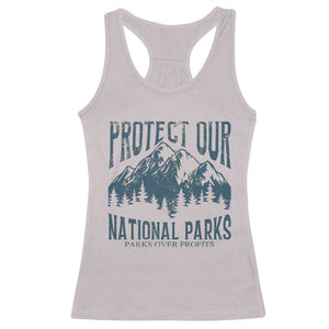Protect Our National Parks Racerback Tank Top Retro Mountain Nature Graphic TS02 Ice Gray Print Your Wear