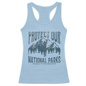Protect Our National Parks Racerback Tank Top Retro Mountain Nature Graphic TS02 Light Blue Print Your Wear